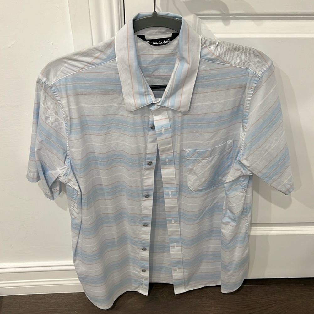 New Mens Large Travis Mathew Short Sleeve Button Down